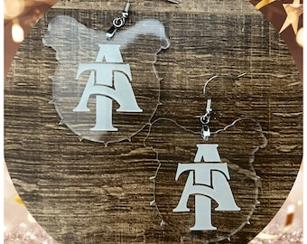 NC A&T Earrings, ncat earrings, ncat accessories, ncat gifts, ncat graduation, graduation gift, college gift, hbcu gift, hbcu  earrings