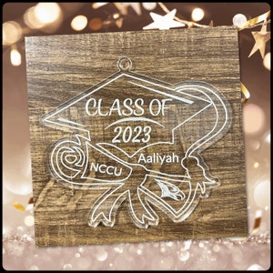 NCCU Personalized Graduation Ornament- Customize Name and Year, graduation gifts, college gifts, student gifts, NCCU gift, NCCU graduation
