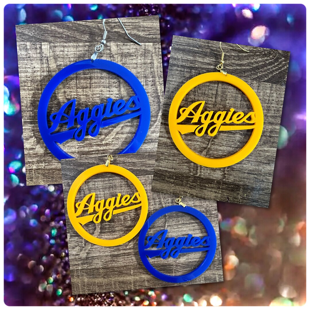 NC A&T Aggies Hoop Earrings, Ncat Earrings, Ncat Gifts, Ncat Jewelry