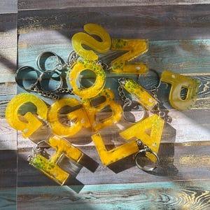 ABC Initials Resin Keychains | Pineapple