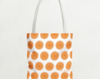 Orange Pattern Tote Bag, Orange Convas Bag, Grocery Shopping Bag, Oranges Tote Bag, Orange Bag, Teacher Bag, Fruit Bag, Orange Slices