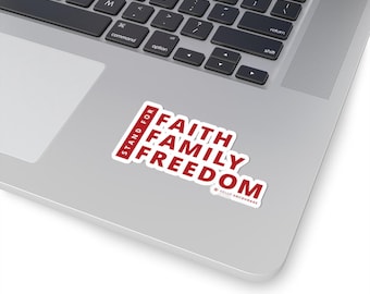 Red Patriotic Stickers, America Stand For Faith Family Freedom, USA Decal, Kindle Sticker, Patriotic Laptop Sticker, Stanely Cup Sticker
