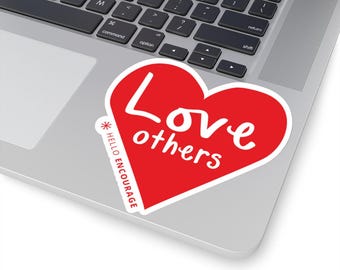 Red Love Others Kiss-Cut Sticker, Romantic Heart Decal, Valentine's Day Gift, Laptop Water Bottle Phone Case Decoration, Positive Vibes