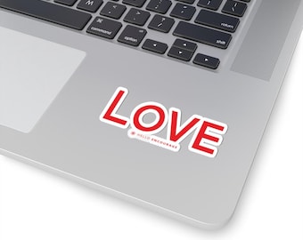 Red Love Kiss-Cut Stickers, Romantic Gift, Word Art Stickers, Valentine's Day Decal, Laptop Decal, Stanley Cup Sticker, Kindle Stickers