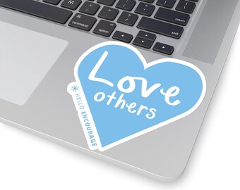 Blue Love Others Kiss-Cut Sticker, Romantic Heart Decal, Valentine's Day Gift, Laptop Water Bottle Phone Case Decoration, Positive Vibes