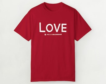Comfort Colors Tshirt Love Tee, Unisex Garment-Dyed Shirt, Soft Vintage Style, Valentine's Day Gift, Casual Tee, Everyday Wear