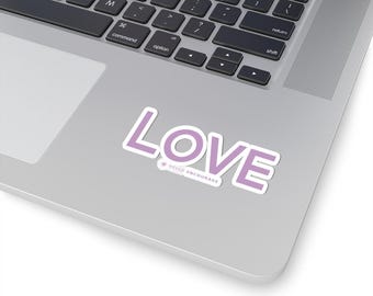 Light Purple Love Kiss-Cut Stickers, Romantic Gift, Word Art Stickers, Valentine's Day Decal, Laptop Decal Stanley Cup Sticker, Kindle Decal