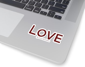 Maroon Red Love Kiss-Cut Stickers, Romantic Gift, Word Art Sticker, Valentine's Day Decal, Laptop Decal, Stanley Cup Sticker, Kindle Decal