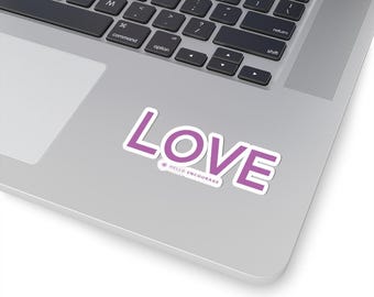 Purple Love Kiss-Cut Stickers, Romantic Gift, Word Art Stickers, Valentine's Day Decal, Laptop Decal, Stanley Cup Sticker, Kindle Sticker