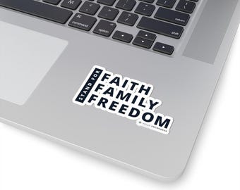 Navy Patriotic Stickers, America Stand For Faith Family Freedom, USA Decal, Kindle Sticker, Patriotic Laptop Sticker, Stanely Cup Sticker