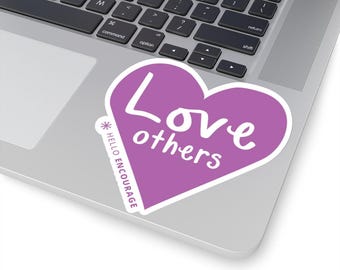 Purple Love Others Kiss-Cut Sticker, Romantic Heart Decal, Valentine's Day Gift, Laptop Water Bottle Phone Case Decoration, Positive Vibes