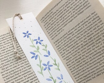 Bookmarks. Hand made bookmark blue floral design