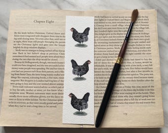 Chicken hen bookmark, printed bird watercolour bookmark paper, cute animal bookmark