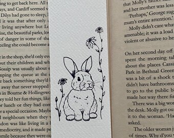 Rabbit bookmark, bunny printed bookmark paper, cute animal bookmark, cute bunny