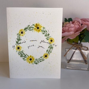 Carte de fête des mères faite main, aquarelle de tournesols Carte pour maman, peinte à la main, peinte, carte de maman, carte de grand-mère, grand-mère, grand-mère.