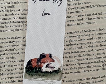 Guinea pig bookmark, pet printed bookmark paper, cute animal bookmark, guinea pig love