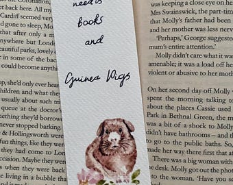Guinea pig bookmark, pet printed bookmark paper, cute animal bookmark, guinea pig reading gifts