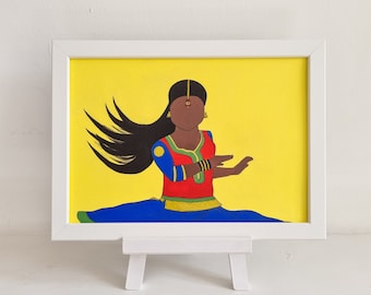 Indian Dancer Wall Art | Khawaja Sira Dancer | Fine Art Giclée Print | Brown Girl Art | Desi Art | Feminist Art | LGBTQ Art | Activist Art
