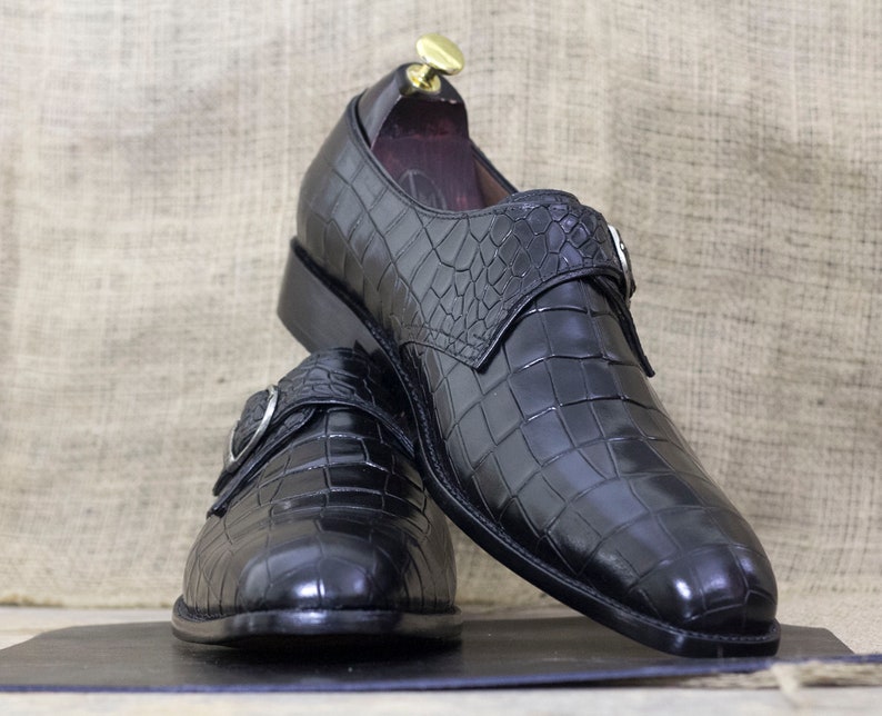 Handmade Pure Black Alligator Texture Stylish Shoes Buckle - Etsy