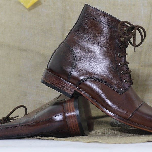 brycen faux leather lace up boot