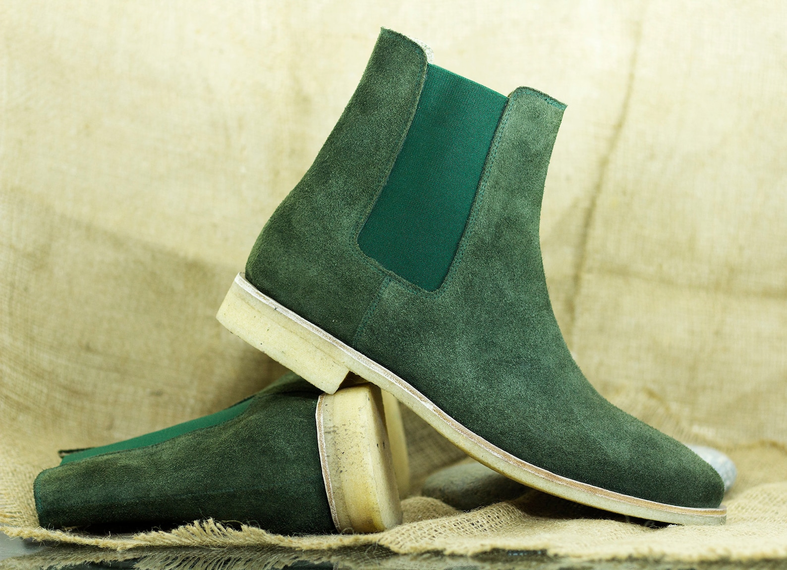 suede green boots