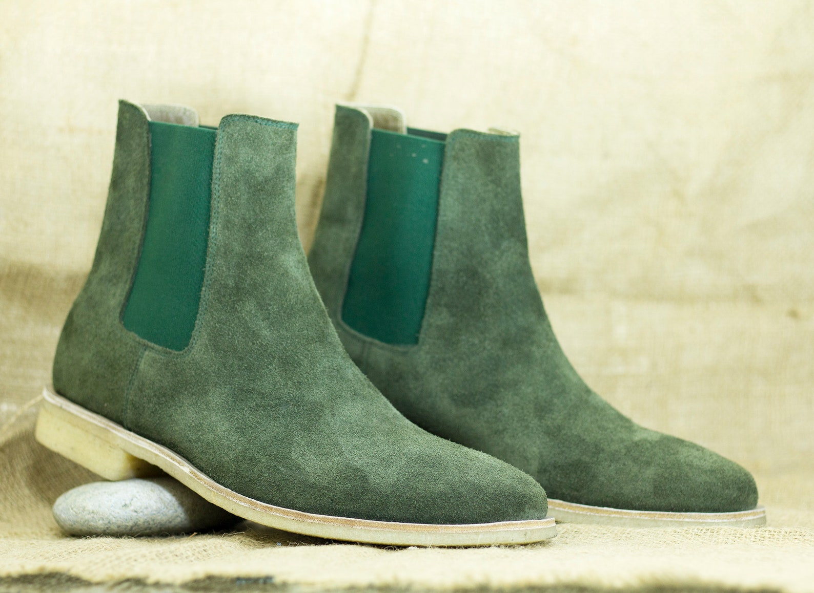 suede green boots