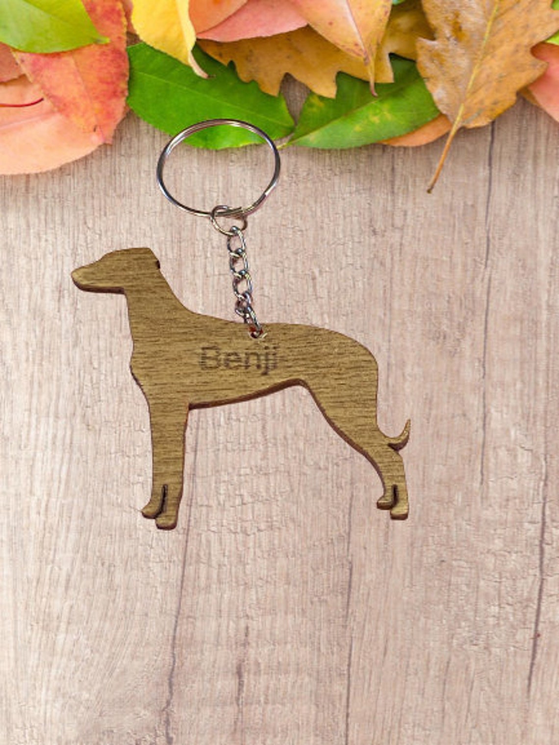 Personalised Dog Keychain Memorial Wooden Dog Hanging Etsy
