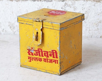 Old Yellow Money Tin