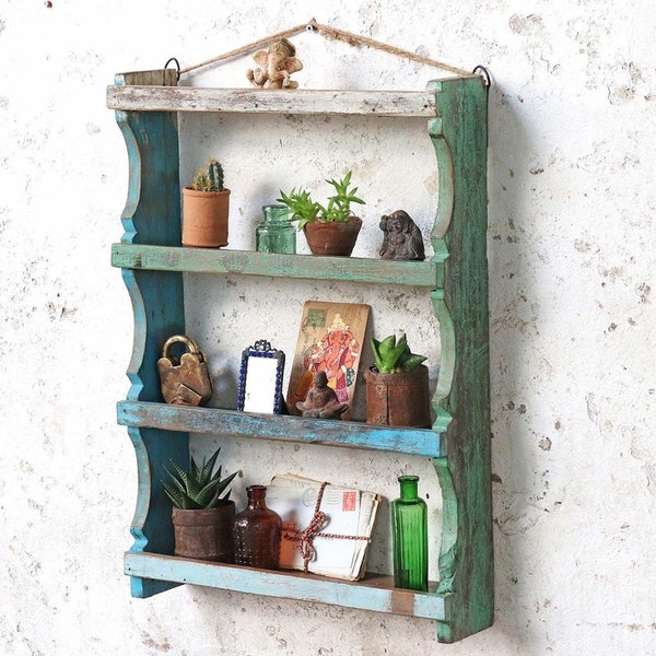 Painted Reclaimed Wooden Shelves