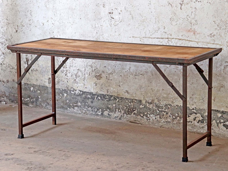 Vintage Wooden Folding Garden Table Etsy UK