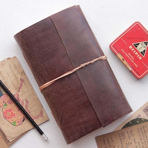 Large Leather Notebook - Plain 120 Page