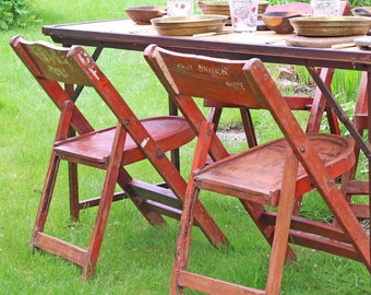 Vintage Red Folding Chair