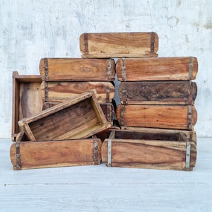 Vintage Brick Mould Wooden Storage Box