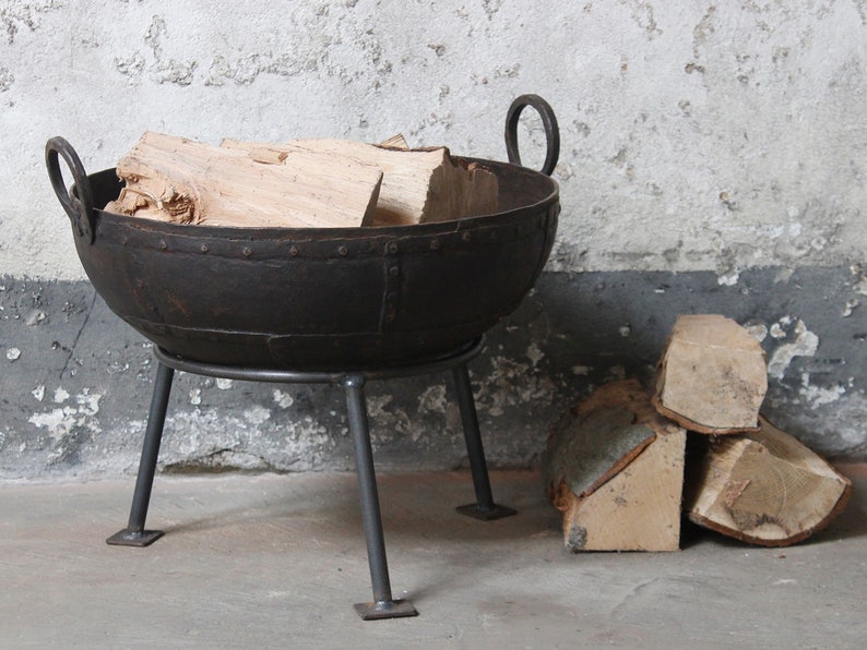 Upcycled Indian Kadai Fire Pit Etsy UK