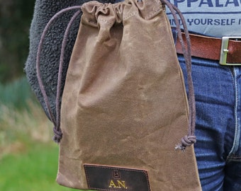 Large Waxed Canvas Foraging Pouch