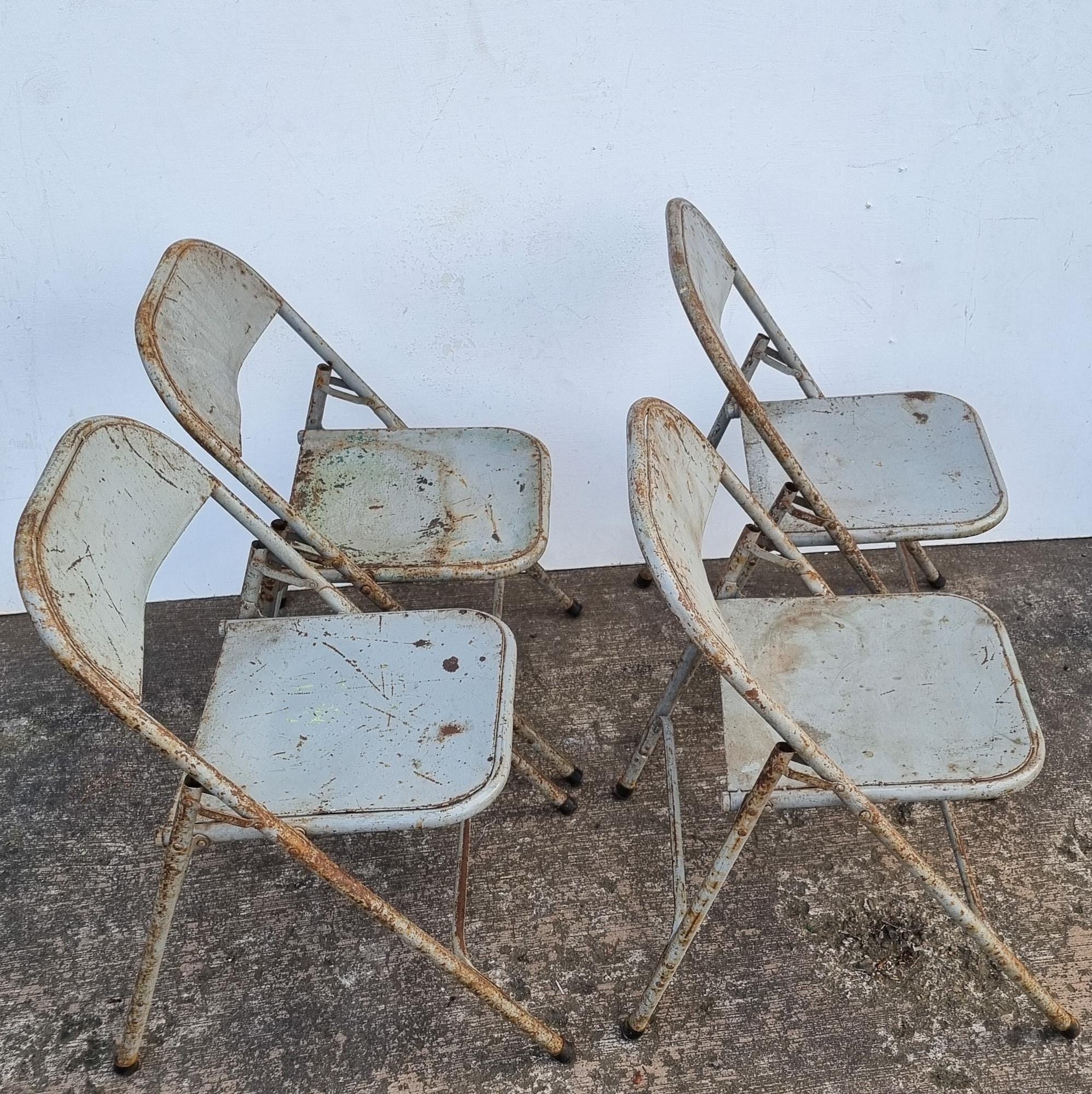 Vintage Folding Chair - Grey - Etsy