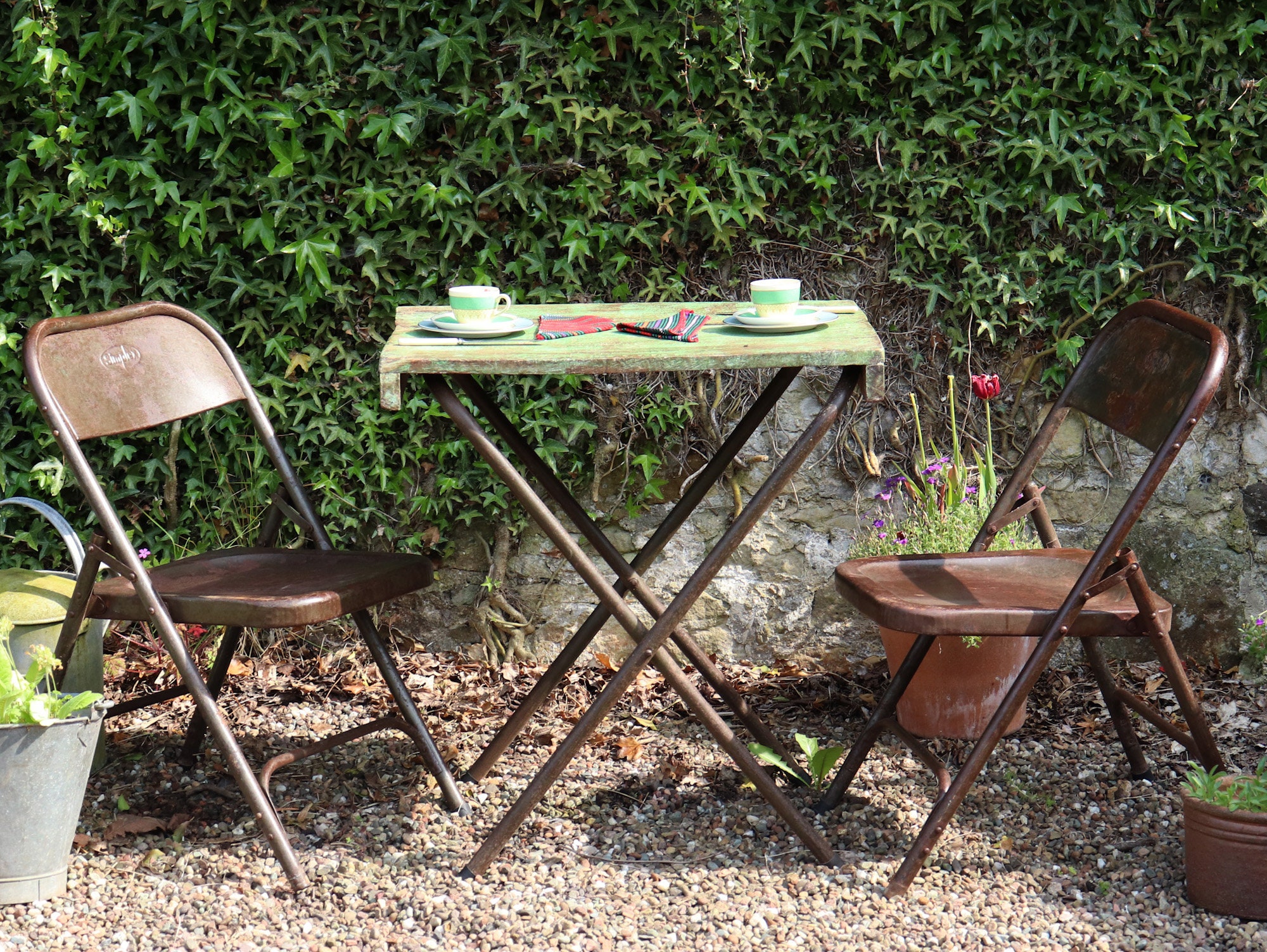 Vintage Bistro Table and Chairs Set Etsy