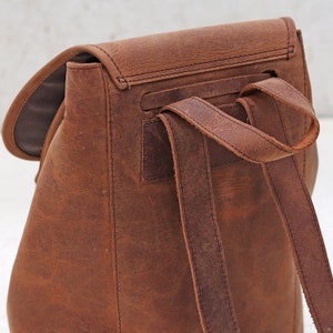 Small Boho Leather Backpack image 5