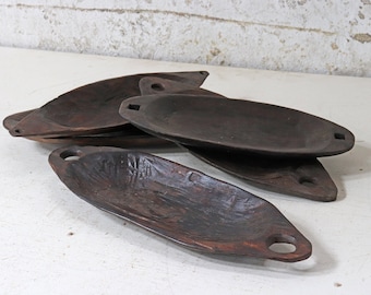 Large Old Wooden Naga Bowl