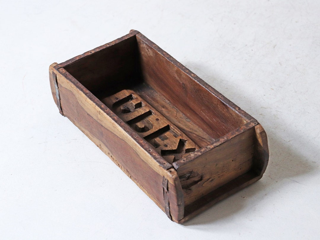 Brick Mold Balu Made of Old Wood Recycled Brick Mold 1 Chamber 2 Chamber  Wooden Box Box Living Decoration Idea Wooden Box Brick Shape 