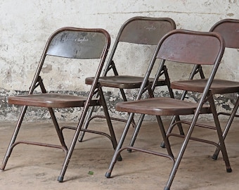 Set Of 4 Vintage Rustic Chairs