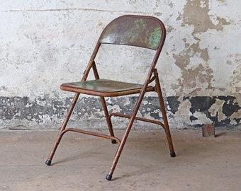 Turquoise Vintage Metal Outdoor Chair