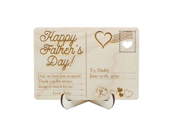 Personalized Postcard Laser Engraved Wood | Custom Postcard | Wood Postcard Sign
