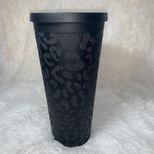 Black Matte Cheetah Print Tumbler | Personalize