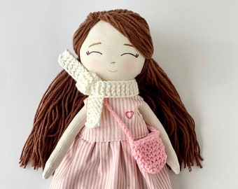 Handmade Keepsake Doll,  Unique Personalized Doll, Birthday Gift for Girls, Heirloom Stuffed Doll