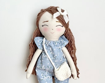 Handmade Doll - Personalised Doll, Heirloom Stuffed Doll, Cute Soft Toy, Nursery Decor, Baby Shower Gift, Unique Birthday Present