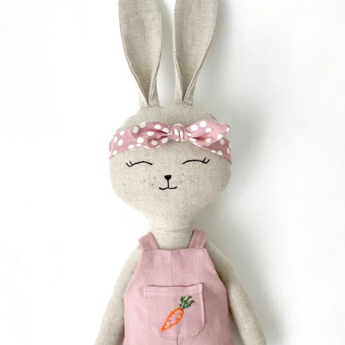 boy doll gift for boy nursery decor stuff animal doll handmade boy cotton rabbit doll Handmade doll rag doll baby shower gift