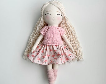 Muñeca de recuerdo hecha a mano con personalización, muñeca única, regalo de cumpleaños para niñas, muñeca rellena de reliquia, regalo de baby shower