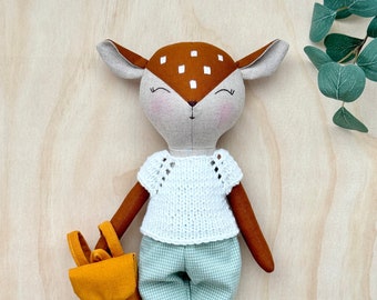 Handmade Fawn Stuffed Toy, Personalized Gift for Kids, Cute Soft Toy, Birthday Gift For Kids, Baby Shower Present