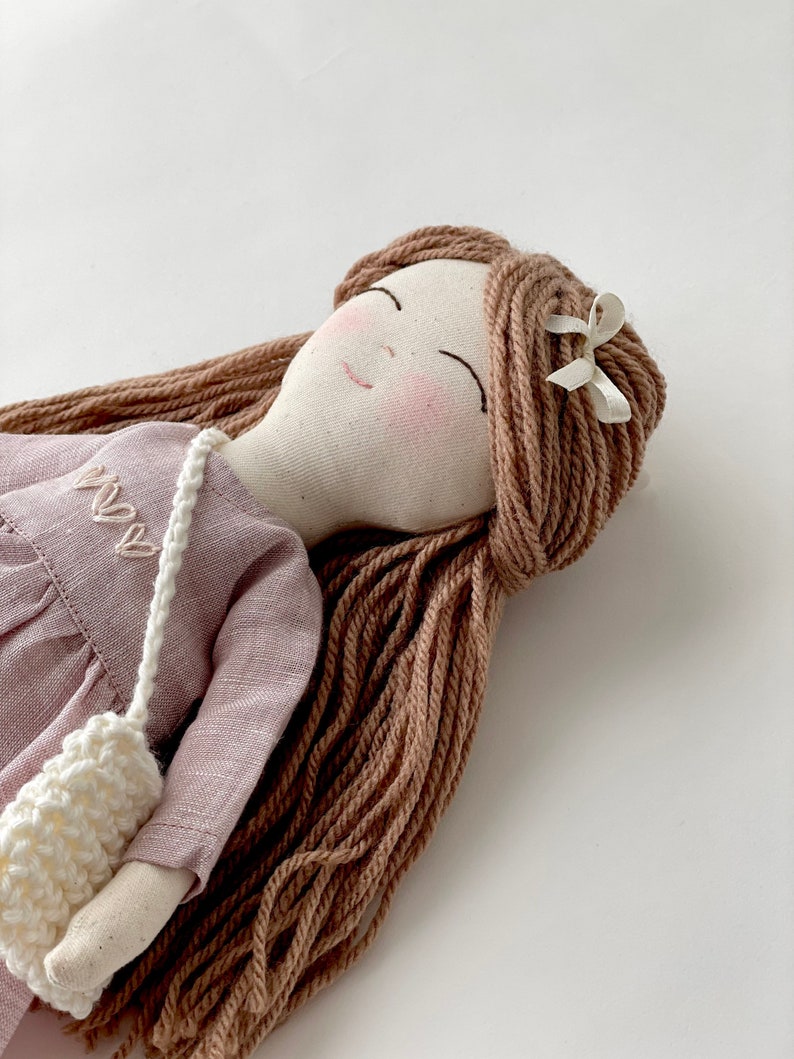 Handmade Keepsake Doll with Personalization, Unique Doll, Birthday Gift for Girls, Heirloom Stuffed Doll image 5